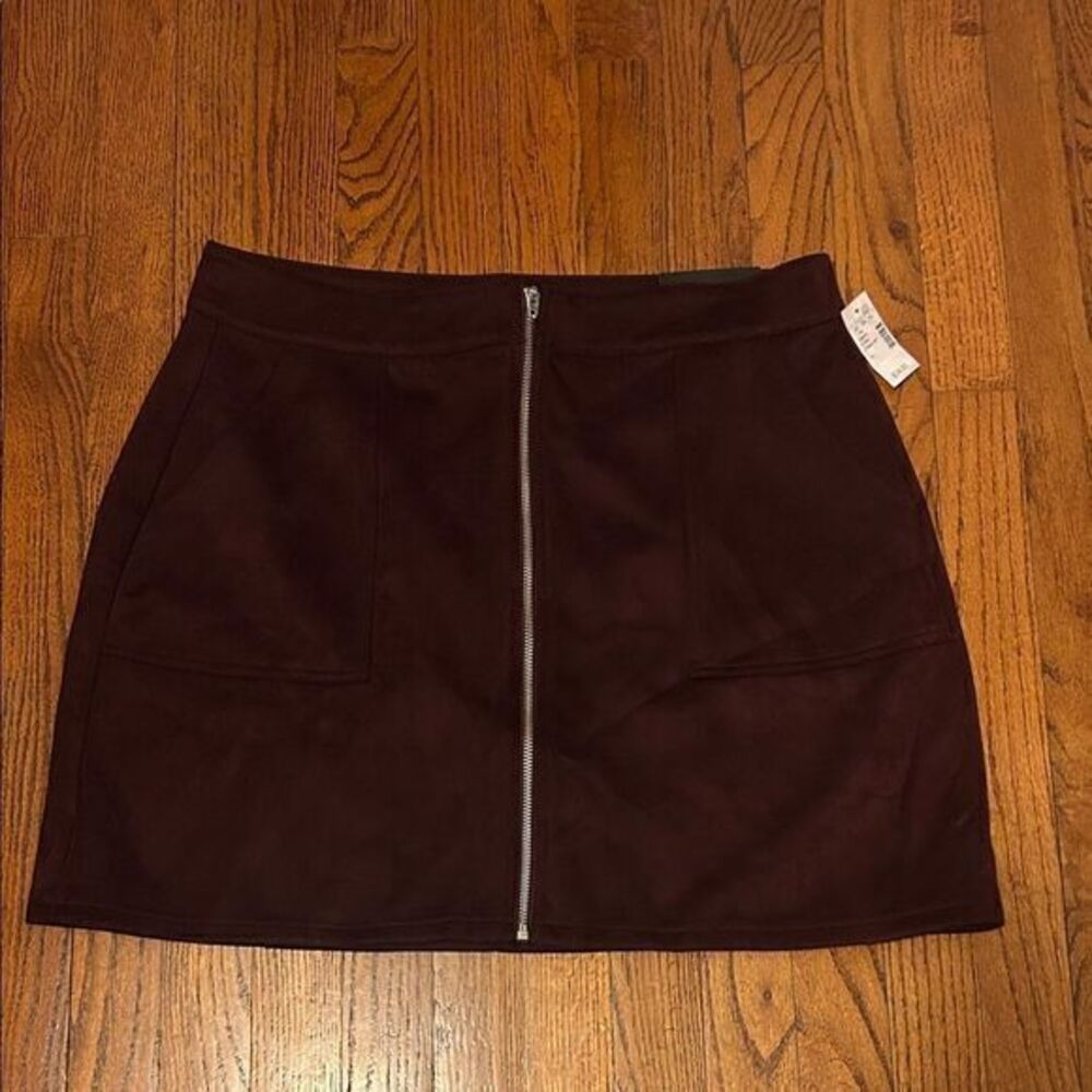 Maurices Deep Burgundy Mini Skirt with Zipper B - Picture 1 of 8